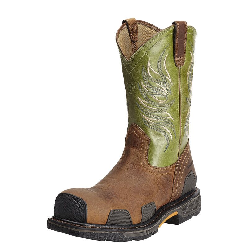 Ariat OverDrive Kahverengi / Yeşil Iş Ayakkabıları Erkek (42084-723)